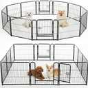 NEWBULIG Dog Playpen Indoor 24 Inch 12 Panels, Metal Outdoor Dog Fence Pen