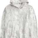 Women Camo Hoodies Maple Leaf Oversized Fleece Hooded Sweatshirt Loose Long Sleeve Pullover Top with Pocket Couple (White, S)