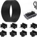 109 Pcs SPT-2 50FT Christmas Electrical Wire with Female and Male Vampire Plugs & Light Clip Weatherproof 18awg 2-Conductor Wire for Christmas LED Lighting Holiday Party Supplies (Black)