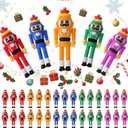 Chunful 25 Pcs Christmas Mini Nutcracker Figures Decor Small Nutcracker Figures Soldier Ornament for Christmas Stocking Stuffer Treat for Tabletop Home Collectible Decor Party Favors Gifts