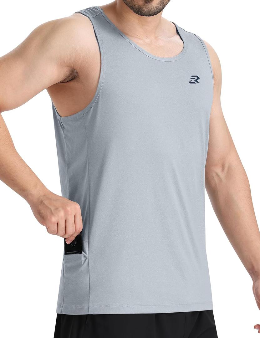 EZRUN Mens Tank Tops Quick Dry Workout Muscle Sleeveless Shirts for Summer Bodybuilding Running Fitness Training