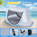 Baby Beach Tent, Pop Up Toddler Travel Bed for Boys or Girls, Sun Shade for Toddler Camping, Infant Portable Sun Shade, Summer Beach Baby