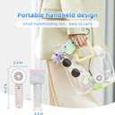 Portable Handheld Turbo Fan - Fashion Full Diamond 1800mAh USB Rechargeable Personal Battery Operated Mini Small Pocket Mini Fan for Travel/Outdoor/Vacation/Beach/Outdoor Activities (Gold)