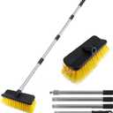 Car Wash Brush with 55" Long Handle | Car Wash 10" Dip Soft Brush | No Scratch Soft Bristle Brush for Car, RV, Boat, Solar Panel, House Siding, Snow, Floors Washing