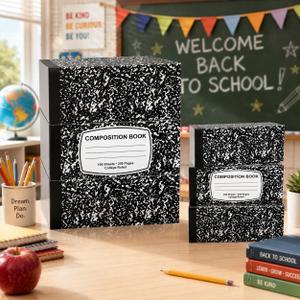 Denylo pro 3 Pack Back to School Balloon Boxes, Notebook and School-Themed Classroom Decorations, First Day of School Photo Booth Props for Kindergarten, Teacher Classroom and School Party, 3 Pcs