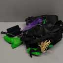 Solar Halloween Decorations Outdoor Witches, 43" Flying Witch Crashing into Tree Hallowen Decor on Broom, Halloween Witch Decor for Yard Door Fence Haunted House Props (Green)