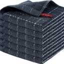 Homaxy 100% Cotton Terry Kitchen Dish Cloths, Ultra Soft and Absorbent Dish Towels for Kitchen, Suitable for Drying and Washing Dishes, 6 Pack, 12 x 12 Inches, Dark Grey