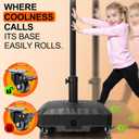 QNCZ Premium Patio Umbrella Base with Wheels, 120lbs Weighted Umbrella Stand Outdoor Base, Heavy Duty Umbrella Base, Easy Move Outdoor Umbrella Base for Patio, Outdoor Swimming Pool, Black