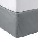 Amazon Basics Lightweight Pleated Bed Skirt, Machine Washable, Wrinkle and Fade Resistant, Queen, Dark Grey