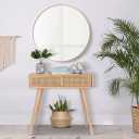 Console/Entryway Tables, Small Vanity Desk Rattan Dresser Side Table Entry Table Narrow Modern Hallway/Sofa Table Boho for Living Room, 31"