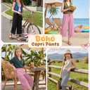 YooAurvox 3 Pack Girls Capri Pants with Pockets,Wide Leg Cropped Casual Pants with Elastic Waist for Little & Big Girls 5-14(Pink, Light Heather Gray, Black,9-10 Years)