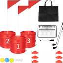 3 Holes-Outdoor Backyard Golf Game Set,Outdoor Yard Golf Chipping Game with 2 Clubs,Ball and Flag,Fun for All Crowd, Perfect for Beach,Park,Lawn and Camping