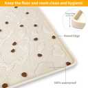 Ptlom Silicone Pet Placemat for Dog and Cat, Waterproof Non-Slip Pet Feeding Bowl Mats for Food and Water, Small Medium Large Tray Mat Prevent Residues from Spilling to Floor, Beige, 18" x 12"