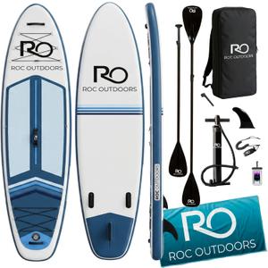 Roc Inflatable Stand Up Paddle Board 10' 6" with Premium SUP Paddle Board Accessories, Wide Stable Design, Non-Slip Comfort Deck for Youth & Adults
