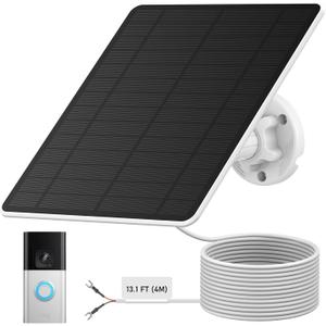 Solar for Ring Doorbell, Suitable for Battery Video Doorbell Plus, Ring Video Doorbell 3/3 Plus/4, Easy Installation & 360Adjustable Mount, Water Proof, Fast Charging Cable