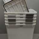 IRIS USA Stackable Dog Food Storage Container with 2 Cup Scoop, 4 Secure Latches, Fits up to 30 lbs, Pet Dry Food Bin, Gasket Seal Lid, BPA Free, Stackable, Easy Measure, White