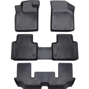 Floor Mats for 2018-2024 2025 Volkswagen Atlas(Include Across Sports),6 Passenger Bucket Seat,All Weather Protection Floor Mats for Volkswagen Atlas Accessories