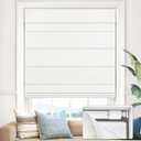 UNISHADES 100% Blackout No Tools No Drill Cordless Roman Shades for Windows, Size 34 3/4" W 60" H (for Windows 35" W 60" H) Blackout - Off-White