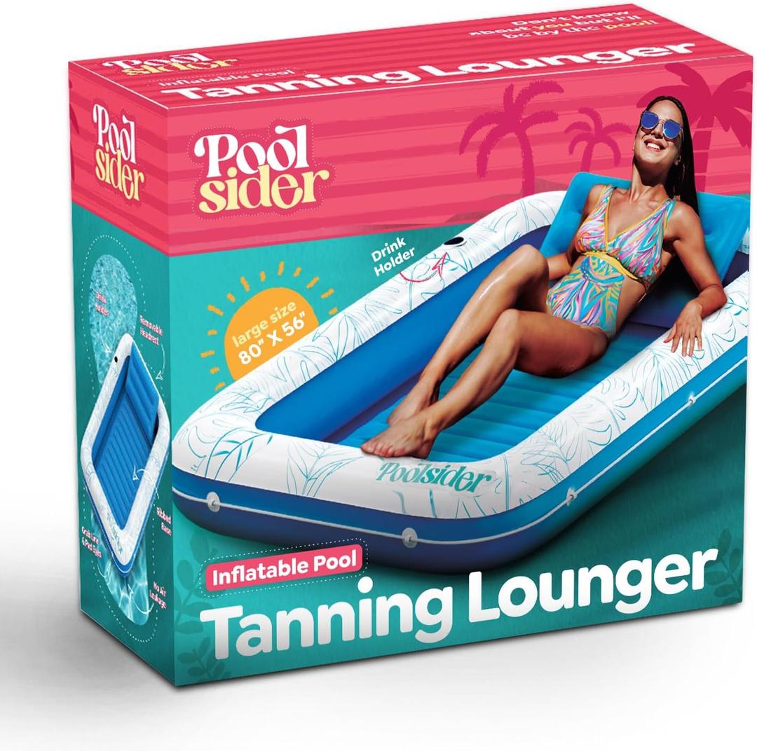 Premium Inflatable Tanning Pool Lounger | Large Inflatable Tanning Bed for Adults | Multipurpose Pool Floats | Inflatable Pool Float | Tanning Float by Poolsider