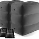 [2-Pack] Rewondah Inflatable Foot Rest Airplane, Kids Airplane Bed | Adjustable Height Travel Foot Rest Pillow | Toddler Flights Seat Extender | Inflatable Foot Rest for Air Travel Flights Train, Car (Dark Grey)