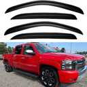 Window Visors Rain Guards for 2007-2013 Chevy Silverado/GMC Sierra 1500/Avalanche Crew Cab, Window Vent Wind Deflectors Visors Shades for 2007-2014 Silverado/Sierra 2500HD-3500HD/Suburban/Yukon XL
