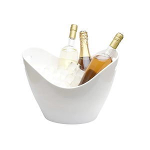 Insulated Ice Bucket for Parties 8L, Large Champagne Bucket for Cocktail Bar, Acrylic Ice Tub White