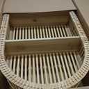 Rattan Wall Shelf - 3 Tier Boho Oval Floating Shelf Handcraft Hanging Shelves for Bathroom Living Room Wall Decor, 16.14" x 28.54"