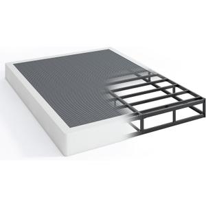 7 Inch Low Profile Box Spring, Sturdy Metal Frame Mattress Foundation, Easy Assembly, Quiet & Noise-Free, Queen Size