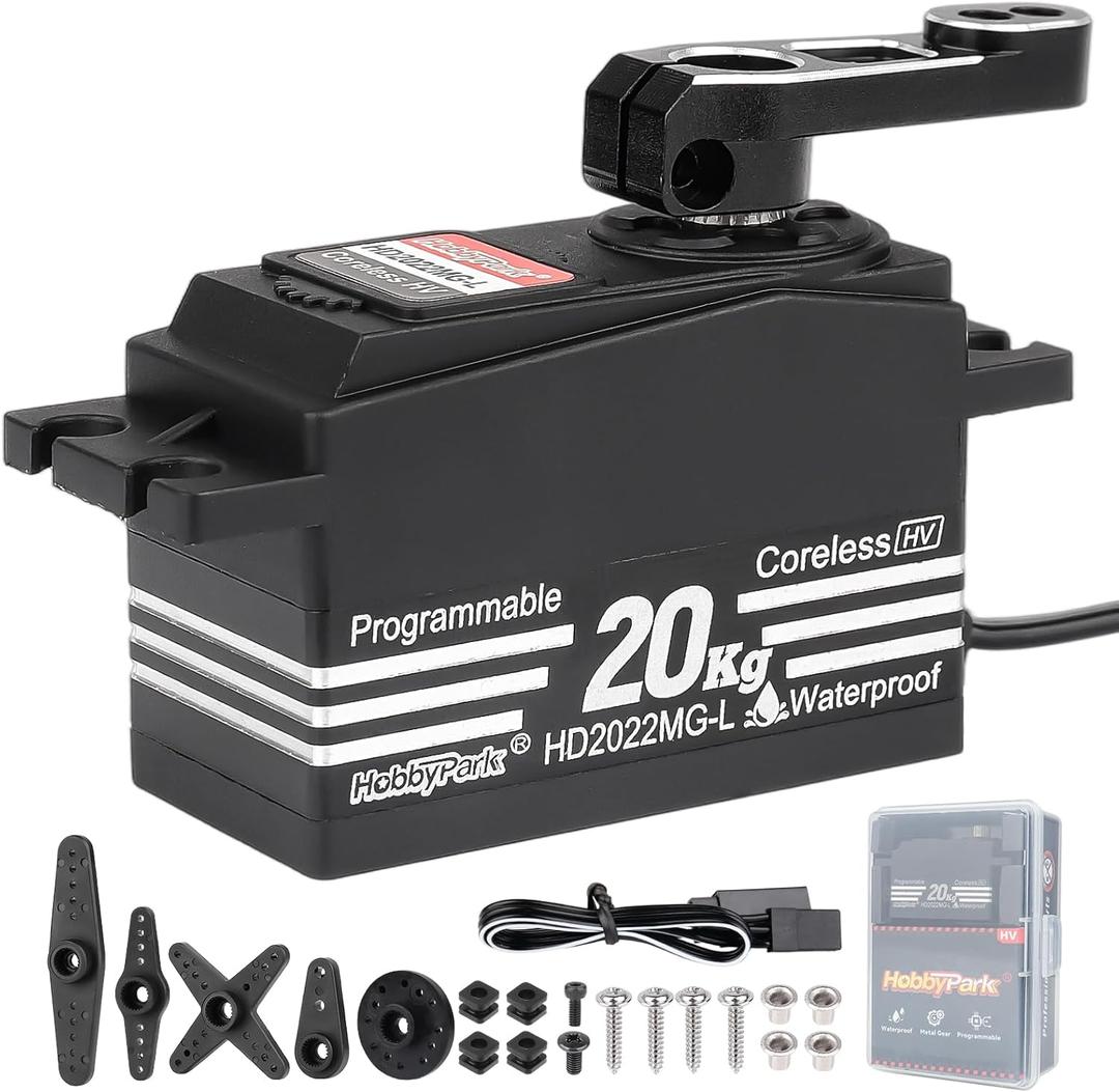 HobbyPark Low Profile Servo 0.06sec Ultra Fast Speed Steering Servo 20kg fit 1/8 1/10 RC Touring Cars Drift for Tamiya TT02 HPI RS4 Kyosho Fazer Mk2 MST Traxxas 4Tec XRAY Yokomo Team Associated Xpress