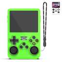 for R36S Silicone Case, Soft Skin for R36 S Handheld Game Console Accessories, Anti-Scratch Washable Silicone Cover with Lanyard (Bright Greenn)