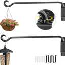 AJART Swivel Hanging Plant Bracket: Outdoor Bird Feeder Hangers for Wall Mount 16 Inch - 2 Pieces Hummingbird Feeder Hook for Flower Basket