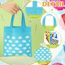 Locmeo 48 Pcs Cartoon Party Favor Bags Cartoon Birthday Party Decorations Blue Sky White Clouds and Cow Print Candy Gift Treat Goodie Bags for Baby Shower Bachelorette Supplies Decoration