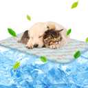 NWK Pet Cooling Mat -27.5 X 20 Ice Silk Cooling Mat for Dogs & Cats Portable & Washable Pet Cooling Blanket, Car Seats, Beds for Summer (Blue Toy, Medium)