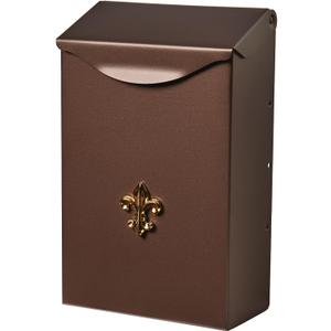 Architectural Mailboxes City Classic Vertical Wall-Mounted Mailbox for Outside, Rust-Resistant Galvanized Steel Metal Small Mail Box, Bronze
