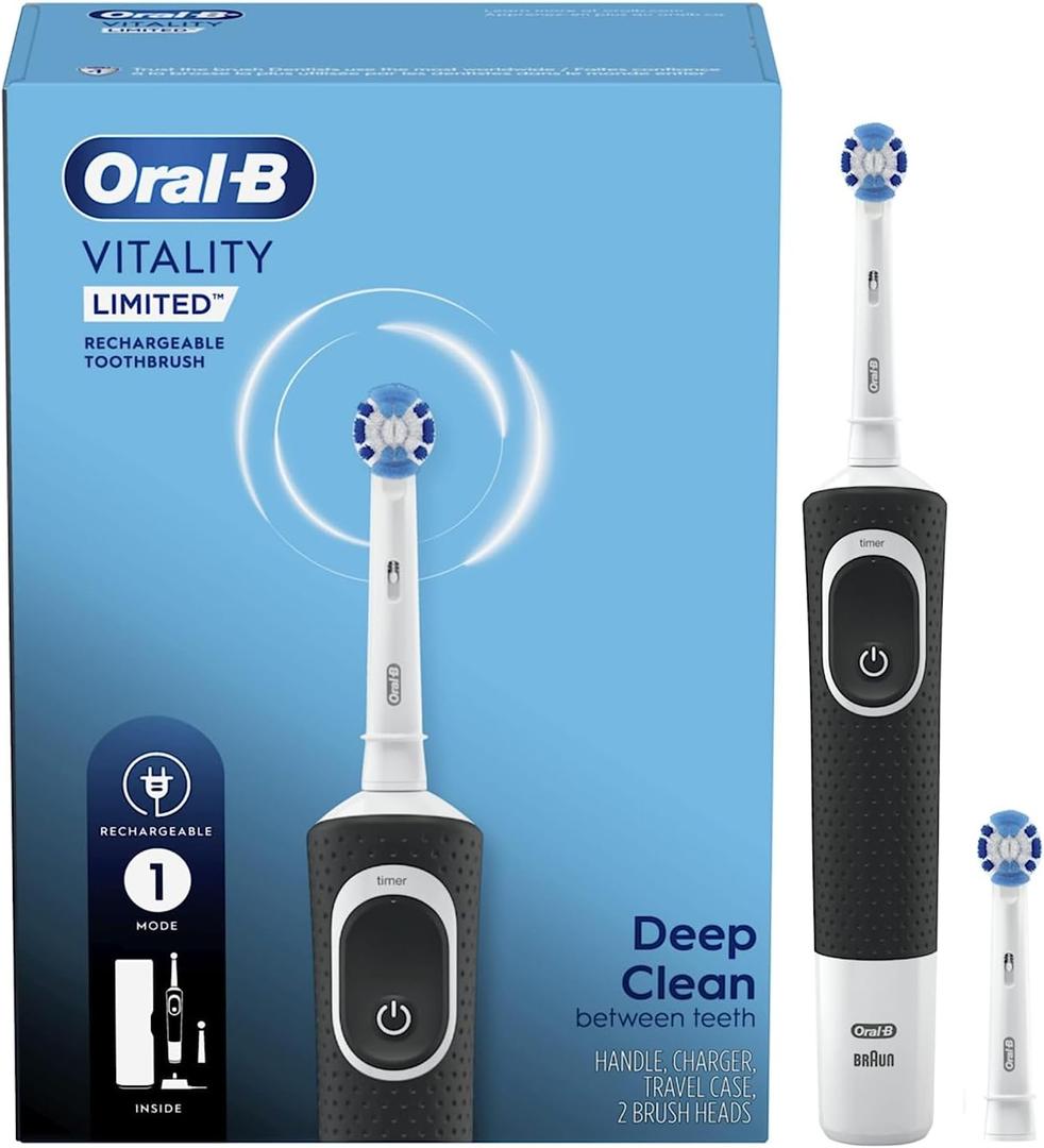 Oral-B Vitality Limited Precision Clean Rechargeable Toothbrush, 1 Refill, Black (White)