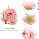 IPOPU Pink Flowers Silk Rose Heads 25PCS Fake Roses Artificial Flowers Real Touch for Wall Decoration Bouquet Flower Heads Bulk Wedding Centerpieces