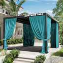 Gazebo Universal Replacement Privacy Curtain,10'12' Gazebo Outdoor Waterproof Curtains, 4-Panels Sidewall Curtains with Double Zipper for Patio Canopy, Garden and Backyard (Curtain Only)