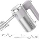 Powerful 600W Hand Mixer, 5-Speed Electric Hand Held Mixer for Baking, Lightweight Stainless Steel Hand Beaters *2 & Dough Hooks*2 with Eject Button, Kitchen Mixer for Cream, Cookies, Dough-Grey