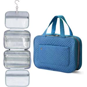 Ms. Pen- Travel Toiletry Bag Organizers, Teal, Makeup Travel Bag for Toiletries with Hanging Hook, Water-Resistant