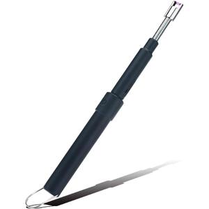 Long Lighter, Retractable Electric Lighters, Lgnition Port Can be Rotated 360, Rechargeable via USB, lighters Suitable for Lighting Candles, barbecues, fireplaces, fire pits, etc (Black)