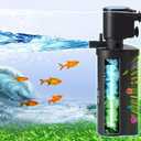 COOSPIDER Aquarium Filter U-Very Suitable for 10-45 Gallon Tank, 158GPH Small Fish Tank Filters for Green Control, Powerful Internal Submersible Pump for Turtle Tank, Air Supply & Oxygen Enhancement
