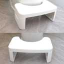 HI FINE CARE Folding Toilet Stool - Foldable Squatting Poop Stool for Bathroom | Splicable Foot Stool | Potty Accessories (White)