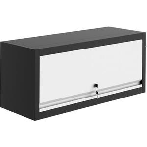 30"x14"x12" Metal Wall Cabinet, Heavy-Duty 0.6mm Steel Storage with Lock & Hydraulic Flip-Up Door, Wall-Mounted Organizer for Garage, Kitchen, Office, Trailer, Outdoor Use