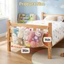 Stuffed Animal Storage Net for Kids, Bedside Toy Organizer Net - Neatly Store Your Stuffed Animals, Cotton Bedside Stuffed Animal Storage Net with Tether, Stretches up to 35 Inches, Beige