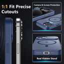 Innaght Magnetic for iPhone 15 Case with Stand,Compatible with MagSafe,Rugged,Heavy Duty,Protective case Kickstand,[Built-in Invisible Stand],Blue