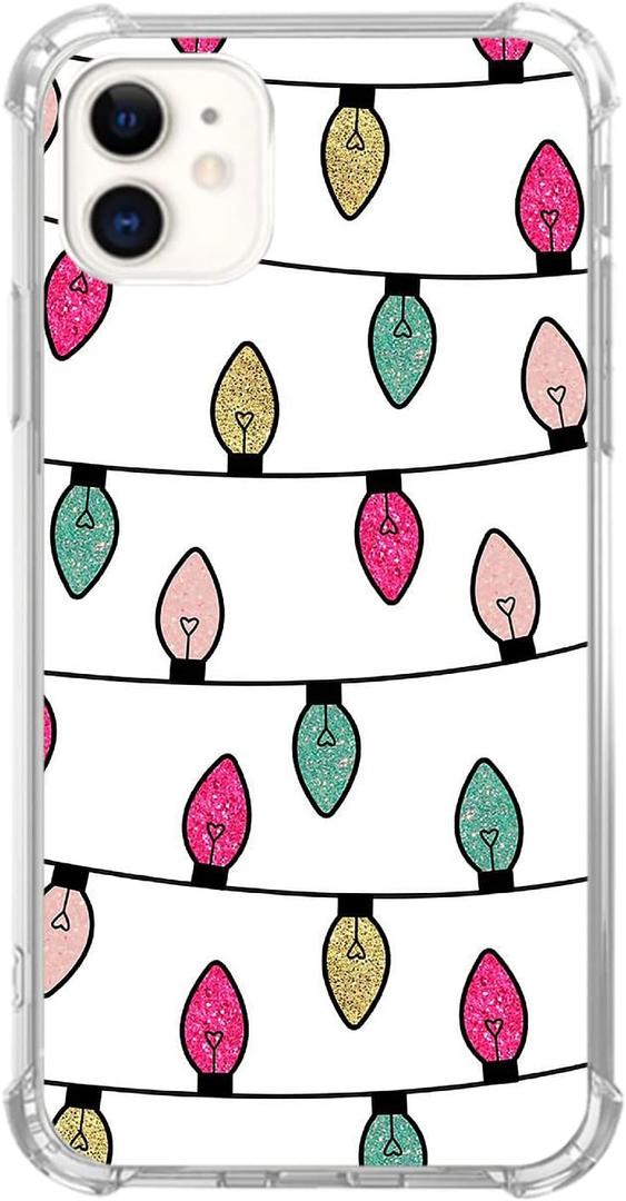 Christmas Lights Case Compatible with iPhone 11, Christmas Holiday Case for iPhone 11, Cool Cute TPU Bumper Phone Case Cover
