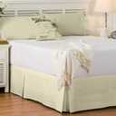 Comfort Beddings Bed Skirt King Size Ivory 100% Cotton Blend Fabric, Premium Tailored Fit 1pc Bedskirt King Size 14" Drop Length Ivory Solid