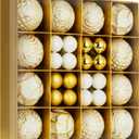 Xmas station 44PCS Christmas Ball Ornaments Set Xmas Tree Decoration Balls 2025 Shatterproof Hanging Colored for Party Wedding Home Party Outdoor Indoor White & Golden