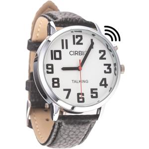 Big Talking Watch with Jumbo Numbers for Visually impaired with North American Male Voice (Black)