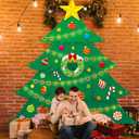 4PCS Christmas Tree Door Cover Decorations Merry Christmas Porch Banner Xmas Tree Large Door Backdrop Xmas Ball Hanging Banner for Front Door Winter Party Photo Booth Props Indoor Outdoor Supplies